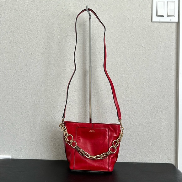 Vince Camuto Handbags - Vince Camuto Leather Bucket Bag with Chain Strap - Ivy